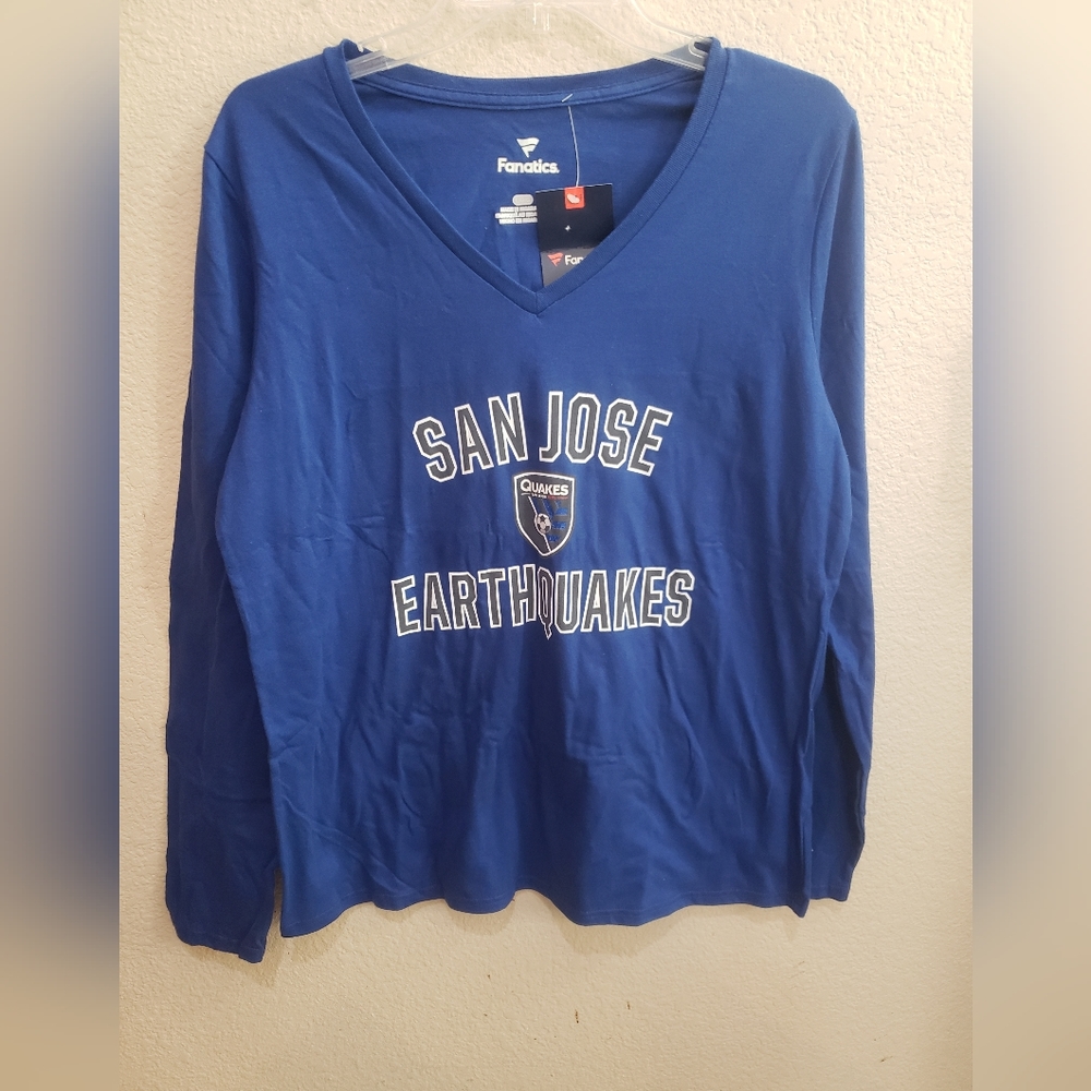 San Jose Earthquakes Longsleeve Shirt NWT  Large